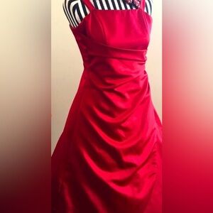 Christmas Red Satin Formal Holiday Party Hat with Vintage Veil Hat Women’s Large